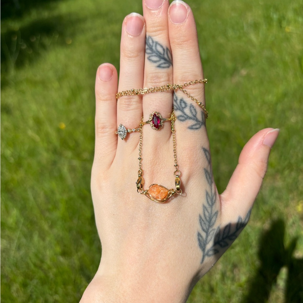Mini Orange Calcite Interchangeable Necklace - image 2